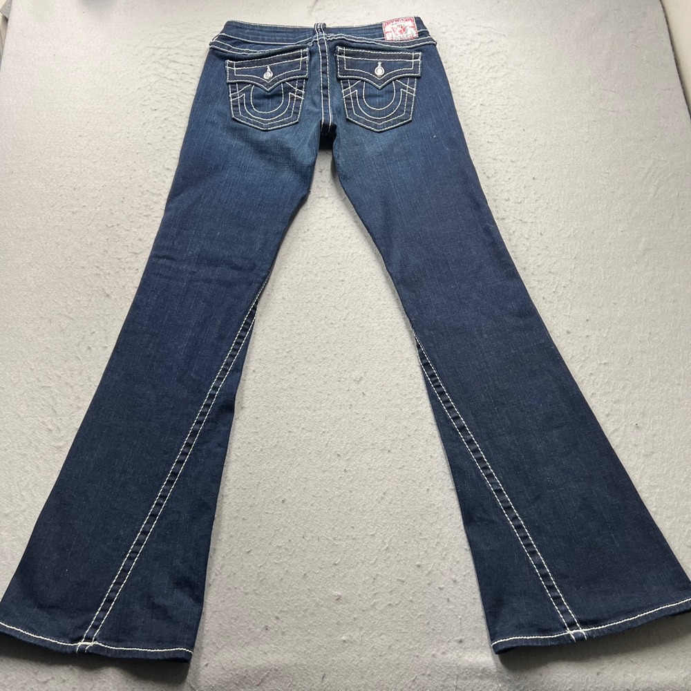 True Religion Disco Joey Big T Flared Bedazzled Jeans Dark Wash Blue Size 29